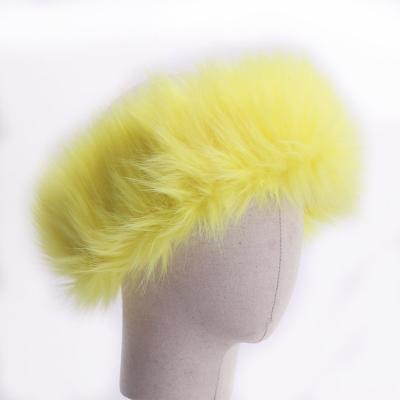 China Fashion Wholesale High Quality Winter Keep Warm Russian Hair Accessories Faux Fur Headwraps Hat Russian Fox Fur Women Headband for sale