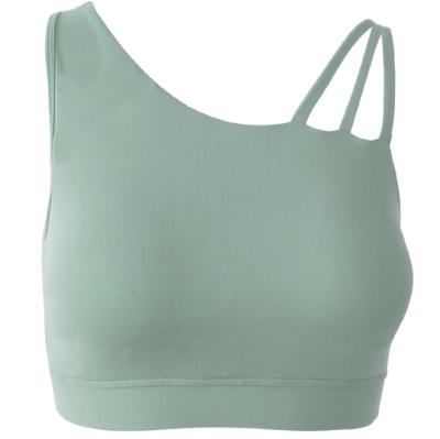 China Breathable Elastic Thin Light Weight Top Hollow Out Sports Bra For Women 2021 Crop Tops for sale