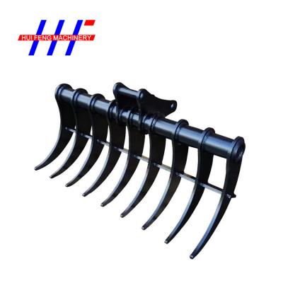 China WH 60 Machinery Digger Rake Bucket NM400 Excavator Grapple Rake for sale