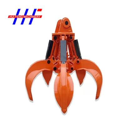 China Hydraulic 3T Orange Peel Excavator Grapple Bucket Rock Grapple For Excavator for sale