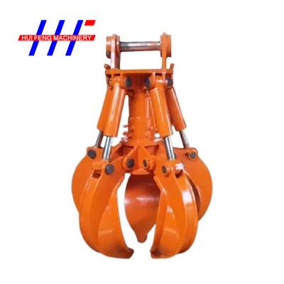 China 4 Claw Driven Excavator Grapple Q355B Steel Material Orange Peel Grab for sale