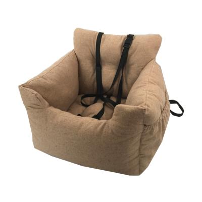 China Sustainable Eco-Friendly Artificial Wool Anti Slip Dog Car Basket Travel Cot Beds For Car for sale