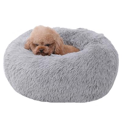 China Hot Sale Design Dog Bed Plush Cuddler Sustainable Pet Round Bed for sale