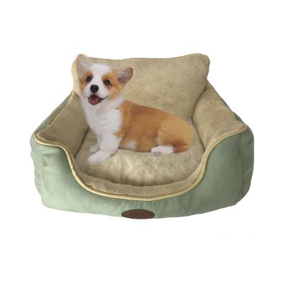 China Sustainable Luxury Pet Bed Micro Suede PP Fiber Pet Furniture Washable Dog And Cat Bed Pet for sale