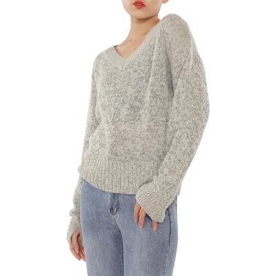 China Anti-wrinkle autumn winter hot sale v-neck knitted women's sweaters feel loose and comfortable women's sweaters for sale