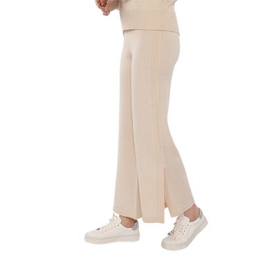 China Anti-wrinkle new hot selling ladies irregularly split stacked pants with pants for sale