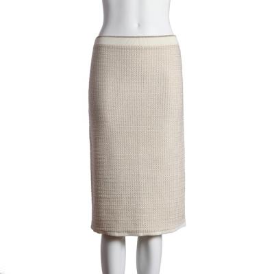 China Factory Hot Wholesale Plus Size High Waist Beige Knitted Skirt for sale