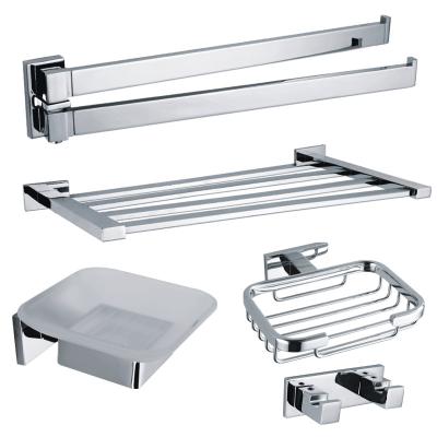 China Sustainable Modern Bathroom Accessories Set Zinc Alloy Wall Mounted Product Organizer Fittings for sale