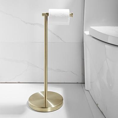 China Durable Free Gold Color With Storage Stainless Steel Tissue Roll Holder Stand Toilet Paper Holder For Storage Organizer for sale