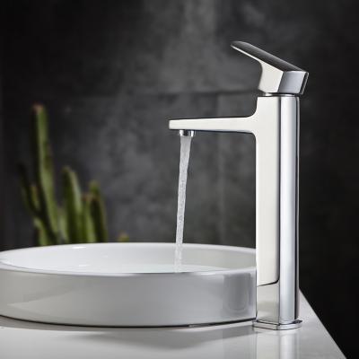 China High Basin Faucets Bathroom Chrome Water Faucet Brass Supplies Manufacturer Long Neck Thermostatic Modern Faucet for sale