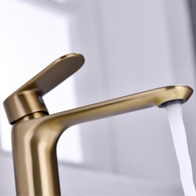 China New Metered Cold Hot Water Faucet Sink Basin Faucets Bathroom Single Lever Desk Mounted for sale