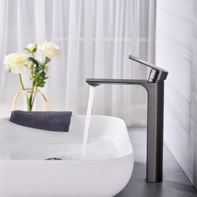 China Brass Faucets Luxury Hotel Bathroom Mixer Tap Single Hole Water Metered Brass Mixer Polished for sale