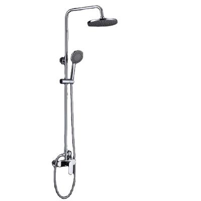 China Without Slide Bar Bathroom Wholesale Rain Shower Faucet Set Wall Mounted Hot Cold Water Mixer Tap Single Handle for sale