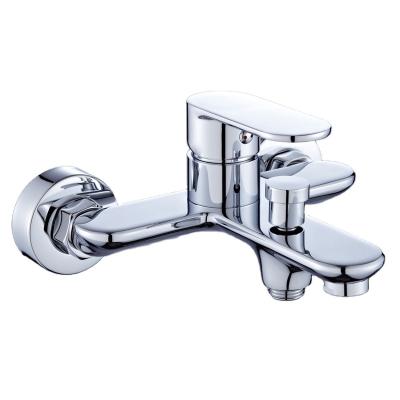 China Wall Mounted Faucets Brass Sprayer Slide Bar Bathroom Shower Faucet Chrome Single Handleless Accessories Mixers for sale