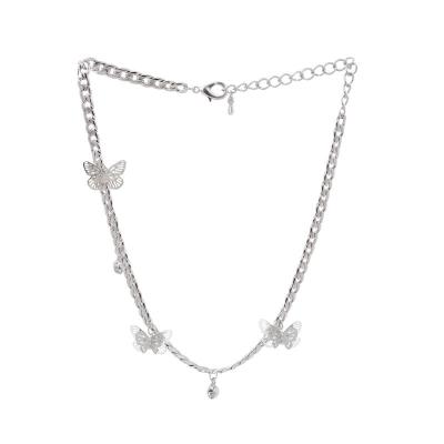 China FASHIONABLE Dark Neck Butterfly Necklace Metal Chain Stainless Steel Clavicle Chain Three-Dimensional Female for sale