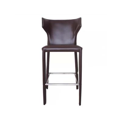 China 2023 super comfortable Europe and the United States popular wind now with backrest restaurant chair metal frame inner saddle leather for bar for sale