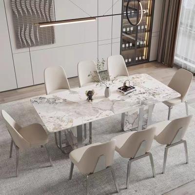 China Luxury Design Italian Antique Dining Table Foldable With Chairs Artificial Marble Dining Table Set Seater Modern Dining Room Furniture for sale