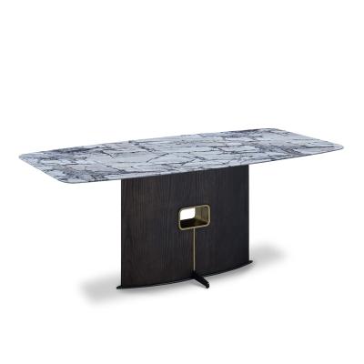 China Hot Sale Foldable Artificial Marble Dinner Table Dining Table Set Luxury Agglomerated Stone Dining Table And Chairs Modern Furniture for sale