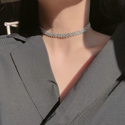 China Luxury Vintage Full Diamond Crystal Rhinestone Choker Fine Jewelry Necklace Woman Lady for sale