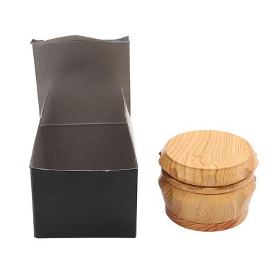 China Tobacco Grinderstar Grinder 63mm 4 Parts Seats Wooden Drum Shape Herb Grinder Wood for sale