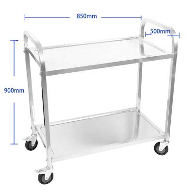 China Cannery Restaurant Kitchen Dining Stainless Steel Serving Cart Food Trolley Cart Knock-down Cleaning Cart Food Cart for sale