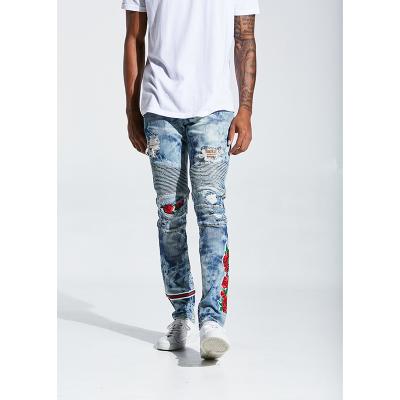 China Color Fade Proof 2021 Wholesale New Fashion Style Clothing Damage Skinny Distressed Denim Ripped Mens Jeans Pants for sale