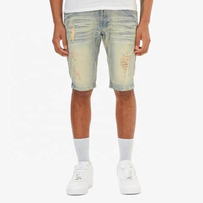 China YUEGE Viable Custom Jeans Shorts Plus Size Pants Ripped Dye Tie Style Jean For Man Denim Shorts for sale