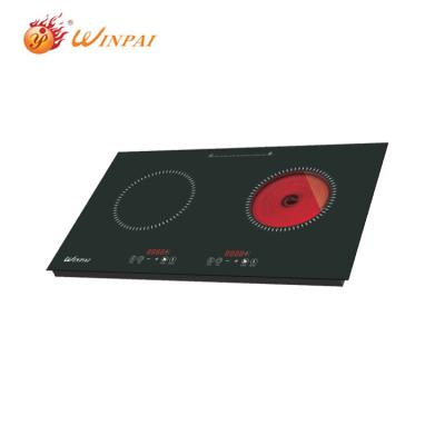 China Hotel OEM Brand Touch Control Panel Electric Induction Dual Infrared Hob with 2 Cooking Stoves for sale