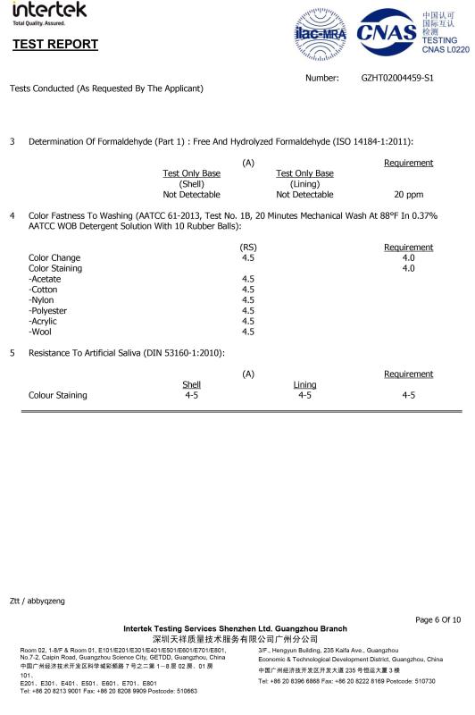 Test Report - Guangzhou Wintex Apparel Co.,Ltd