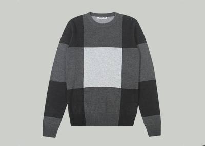 China Classic Plaid Men Knit Pullover Sweater Crew Neck Long Sleeves Top à venda