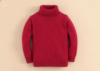 China Turtle Neck Girls Knit Pullover Sweater Diamond Check Design kid Clothes zu verkaufen