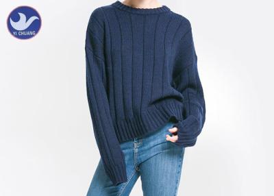 China Ribs Knitting Ladies Wool Jumpers Acrylic Blended Pullover Sweater Anti - Pilling for sale