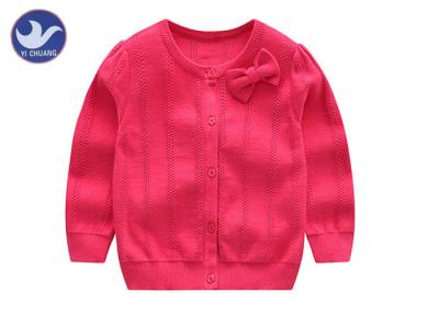 China Vertical Pointelle Girls Shrug Cardigan , Cotton Pink Cardigan Sweater For Girls for sale