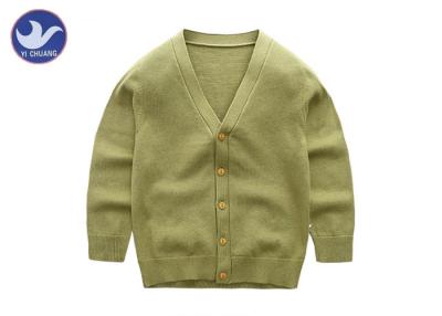 China Basic V Neck Boys Cardigan Sweater / Cotton Kindergarten Uniform for sale