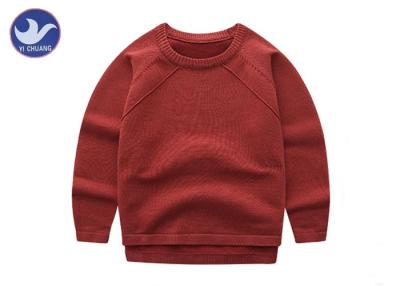 China High Low Reglan Long Sleeves Boys Knit Pullover Sweater Crew Neck Side Slit for sale