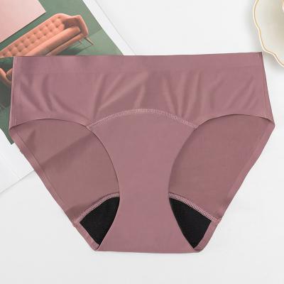 China Solid Color Seamless Leak Proof Menstrual Panties 4 Layers Period Panties Tampon Free for sale