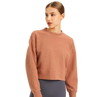 China Autumn Winter Gym Crop Top-van Katoenen van de Bemanningshals Vrouwen Trui de Sportwear Bebouwde Sweatshirts Te koop