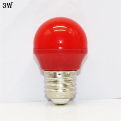 China 3w hotel led light bulb E27 color bulb AC 175-265V holiday decoration energy saving lamp red bulb light for sale