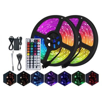 China Decoration Color Changing Non-waterproof Led Strip Kit 5m 5050 RGB Strip +12V 2A Power Adapter+BT LED Controller for sale