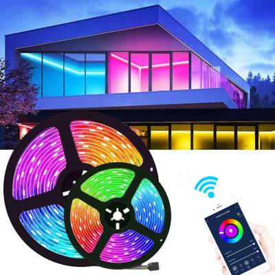 China Decoration APP programmable waterproof wifi strip 5050RGB 450 LED IP65 IP20 15M voice-activated led light strip for sale