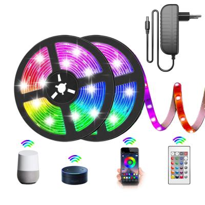 China Alexa Tuya Google Home Decoration IP65 WIFI Smart LED Strip Light Remote Control Waterproof WIFI LED Strip Light 20M for sale