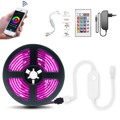 China Decoration RGB LED Strip SDM 5050 WIFI 5M Flexible Remote Control DC 12V LED Light Strip 24keys Controller for sale