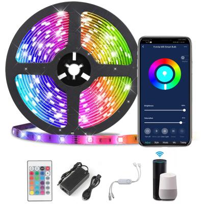 China Waterproof Decoration LED Strip Lights 5050 SMD Flexible Ribbon RGB LED Diode Light 10m DC 12V Remote Control for sale