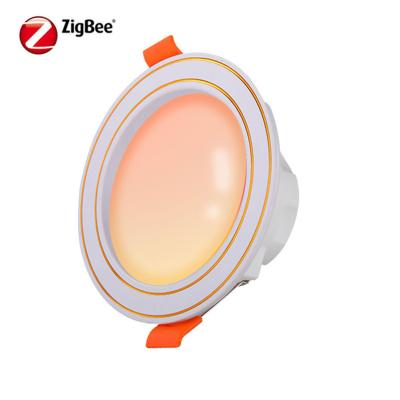 China Modern Zigbee 3.0 Smart RGBW 16 Million Colors Downlight Work With Alexa LED Recessed Lights Led Downlight 9W for sale