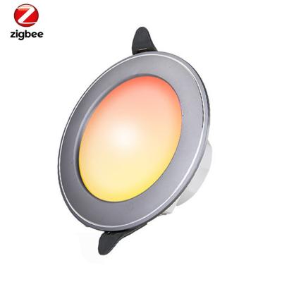 China Modern 10W Led Downlight Smart Zigbee 3.0 RGB Color Changing Led Downlight Compatible With Alexa Led Downlights for sale