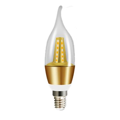 China Hotel 5W LED Candle Bulb E14 E27 LED Lamp Light AC 175-265V LED Gold Ribbon Color Indoor Lamps For Home for sale