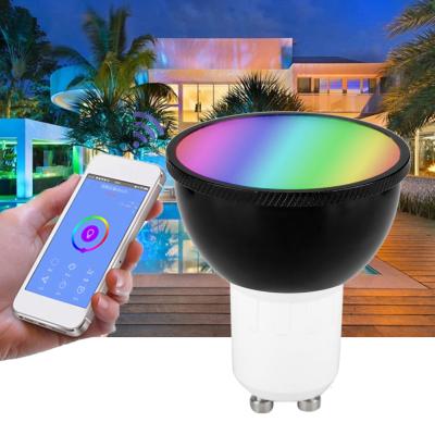 China Hotel Bulb GU10 WiFi Smart Led Spotlight Compatible with Google Alexa and Home LED RGBW 6000k Dimmable for sale