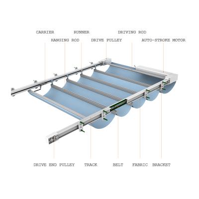 China Environmental Friendly Popular Design Custom Classic Suncool Motorized Trietex Folding Skylight for sale