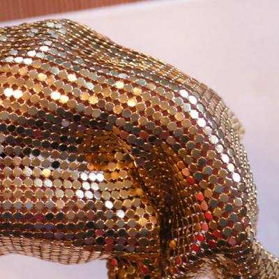 China Decorative Cladding Metal Aluminum Sequins Oil Resistant Metal Mesh Garment for sale