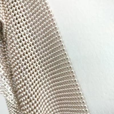 China Flexible Aluminum Metal Sequin Mesh Metallic Cloth Chain Mail Curtain Fabric for sale